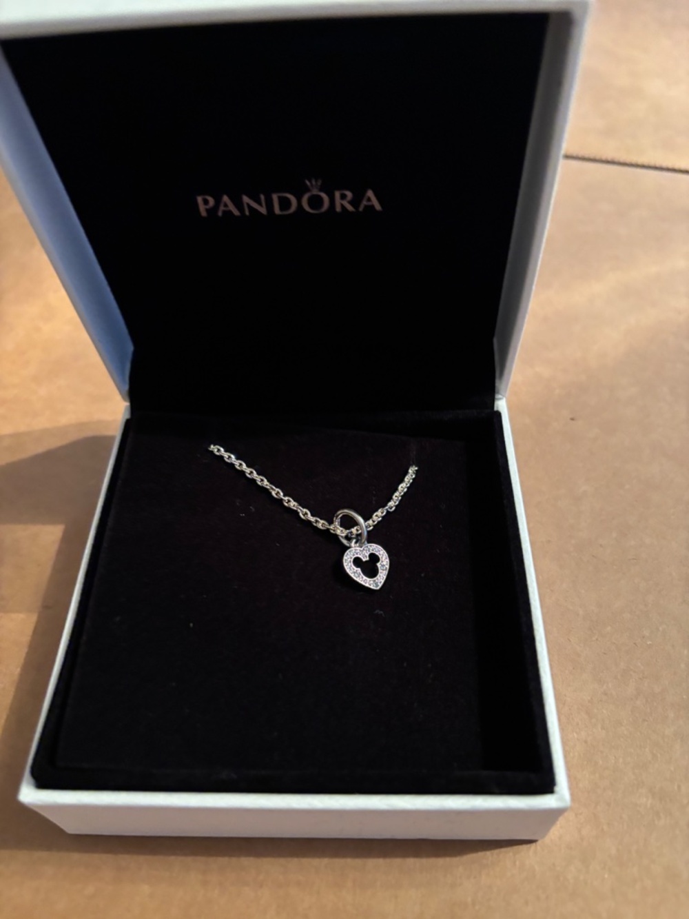 Pandora Mickey Mouse Heart Diamond Necklace